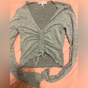 Grey tie up sweater! 🩶